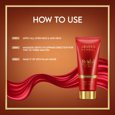 Jovees Herbal Bridal Brightening Face Wash | Ultra Radiance | For Brightening Skin | Reduces Dark Spot | For All Skin Types 120 Ml (Pack Of 3)